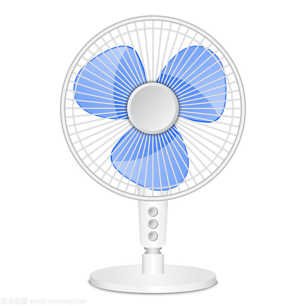 矢量插畫中的夏日之風(fēng) 電動風(fēng)扇的藝術(shù)表現(xiàn)